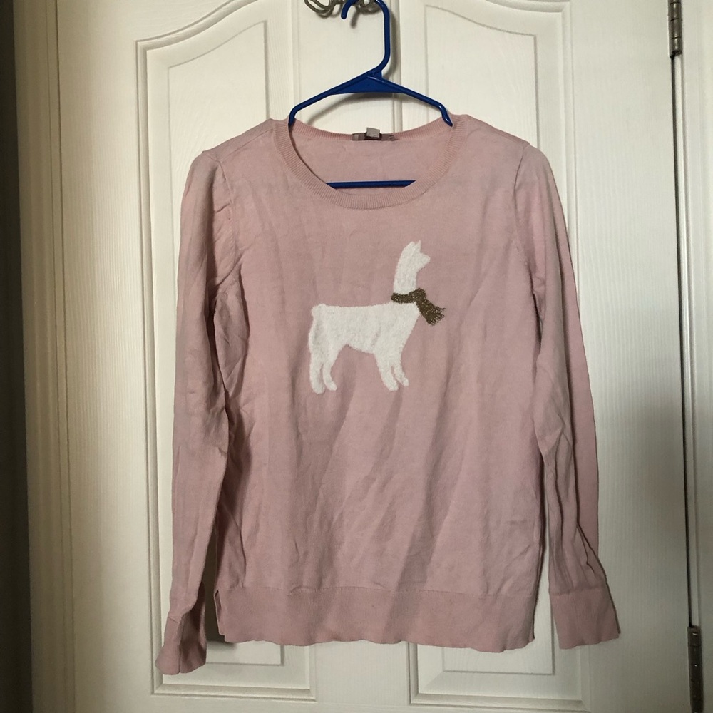 Loft pink llama sweater